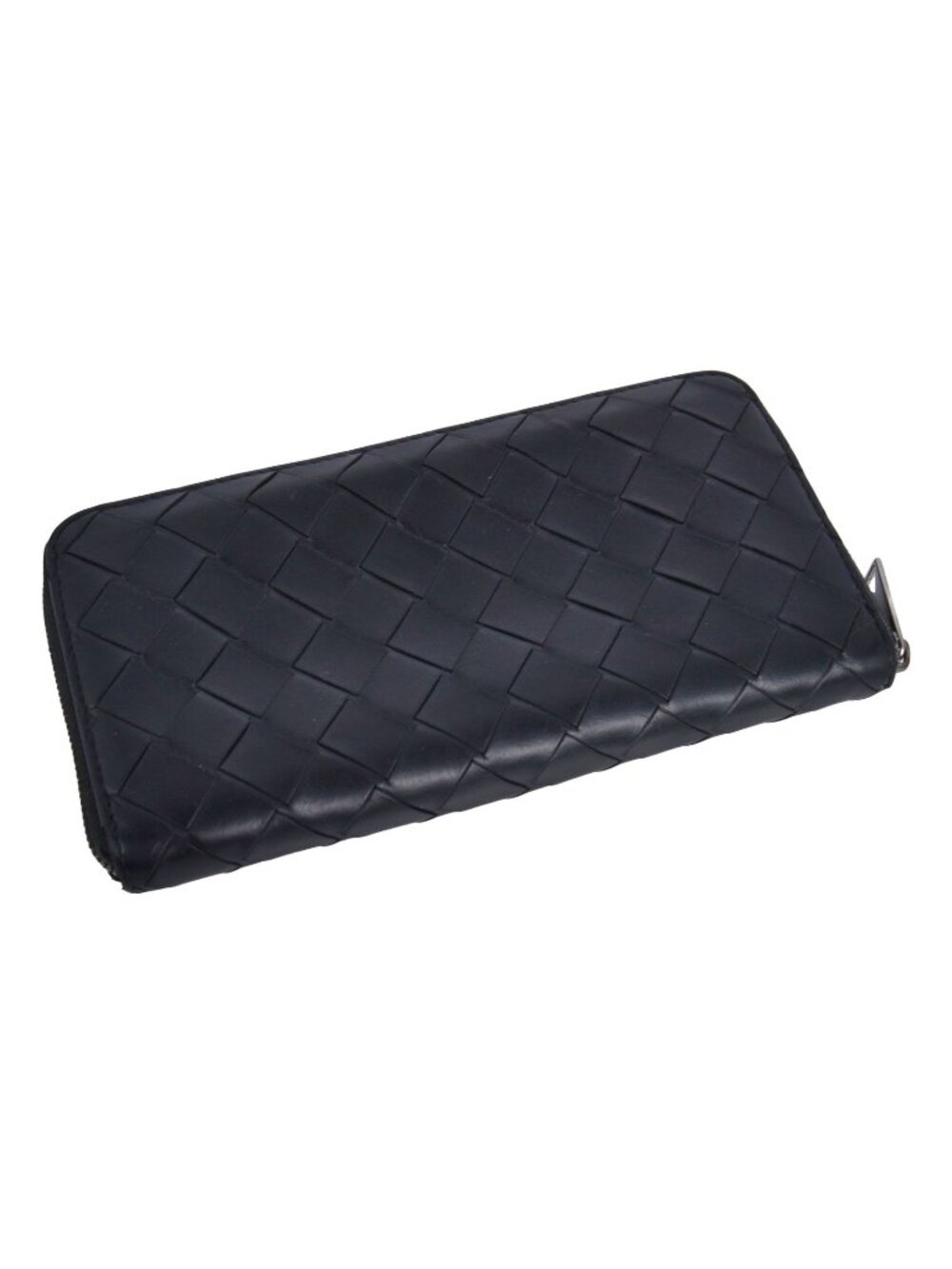 Bottega Veneta Wallet Zip Around Intrecciato Leather Black